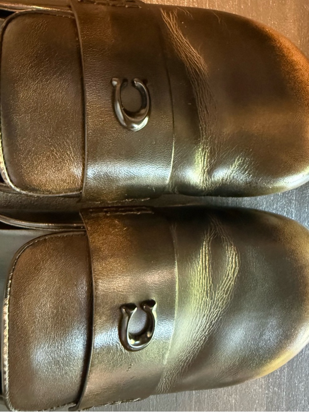 Coach Women's Black to Brown Gradient Leather Mule - Picture 6 of 11